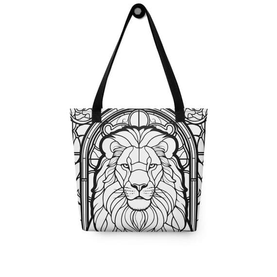 Stained Glass Lion Color-Me Tote bag