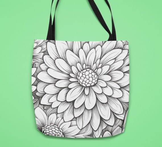 Flower Mandala Color-Me Tote bag
