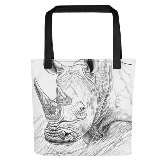 African Rhino Coloring Book Tote bag - Color Me Tote