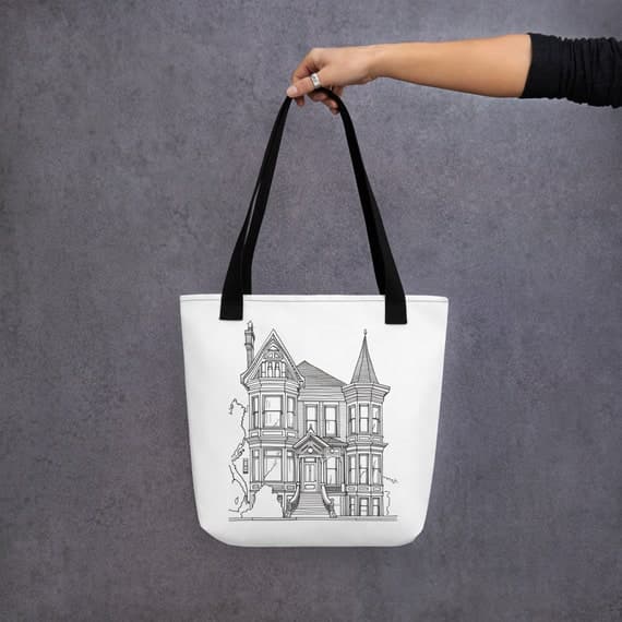 Victorian House Color-Me Tote bag