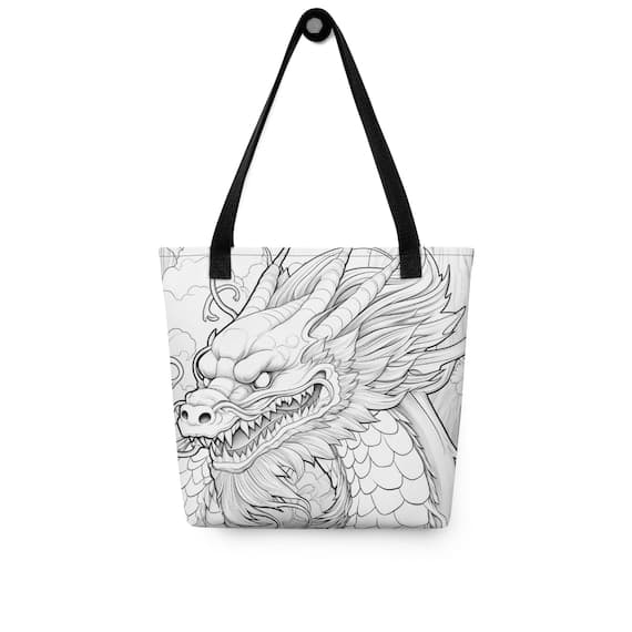 Fierce Lucky Dragon Color-Me Tote bag