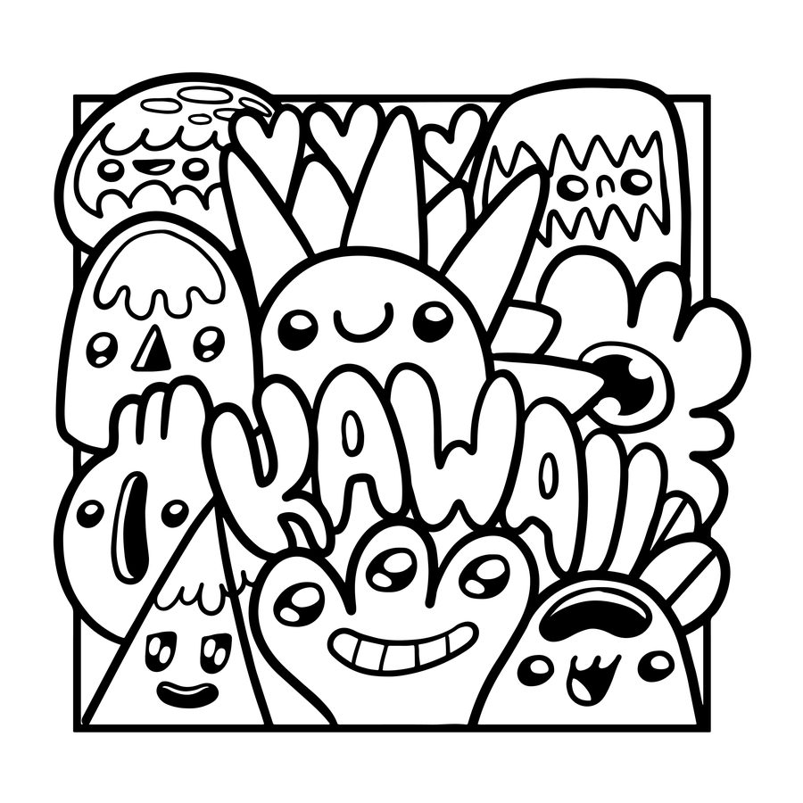 Doodle Art free printable coloring page