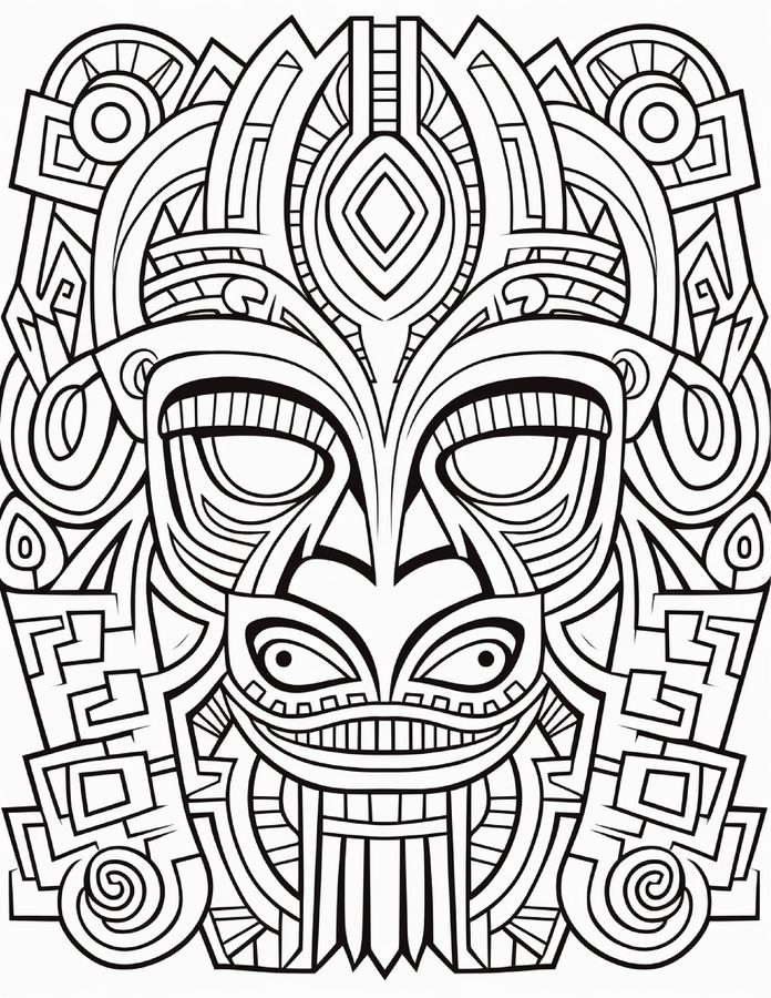 Ornamental Mask free printable coloring page