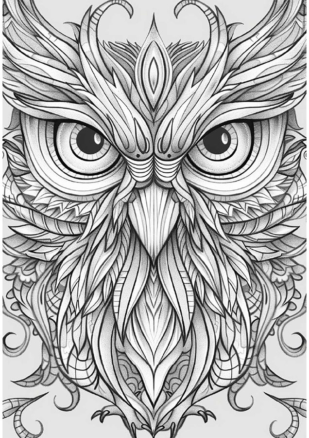 Ornate Owl free printable coloring page