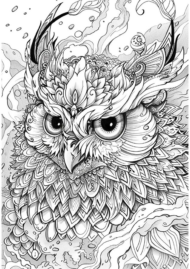 Spirit Owl free printable coloring page