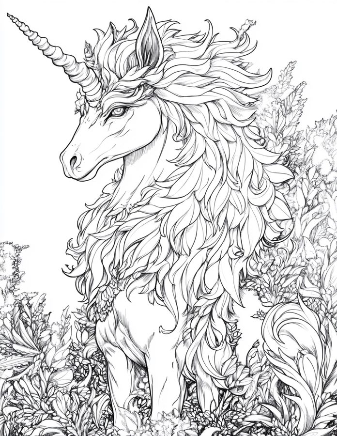 Unicorn free printable coloring page